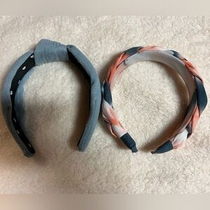 Headband set - denim and tie-dye blue & pink